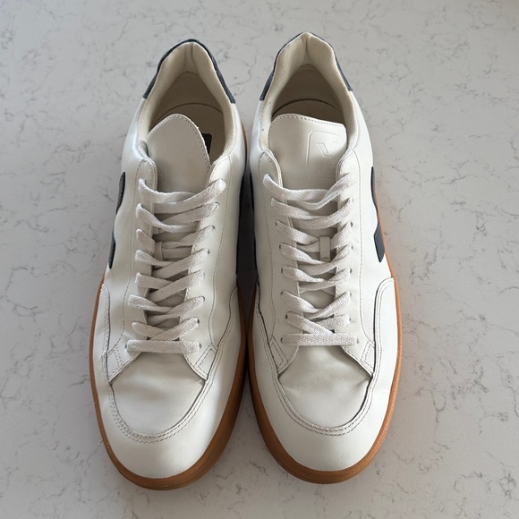 Veja Men's White and Navy Sneakers SZ 11.5 - Picture 3 of 5